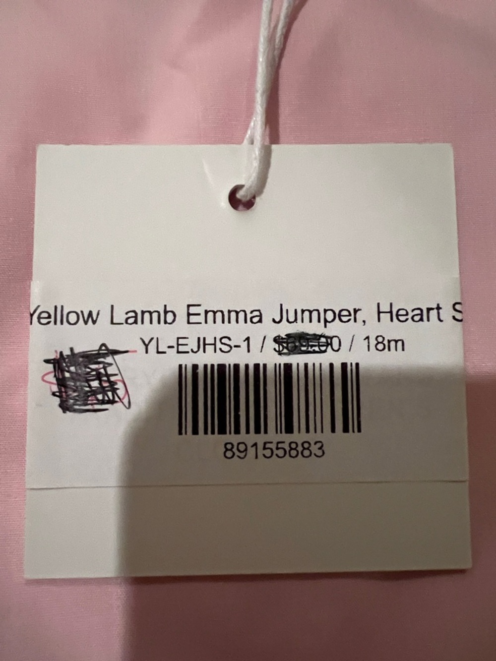 The Yellow Lamb Pink Girls Jumper Dress with Red Heart Appliqués - Picture 4 of 5